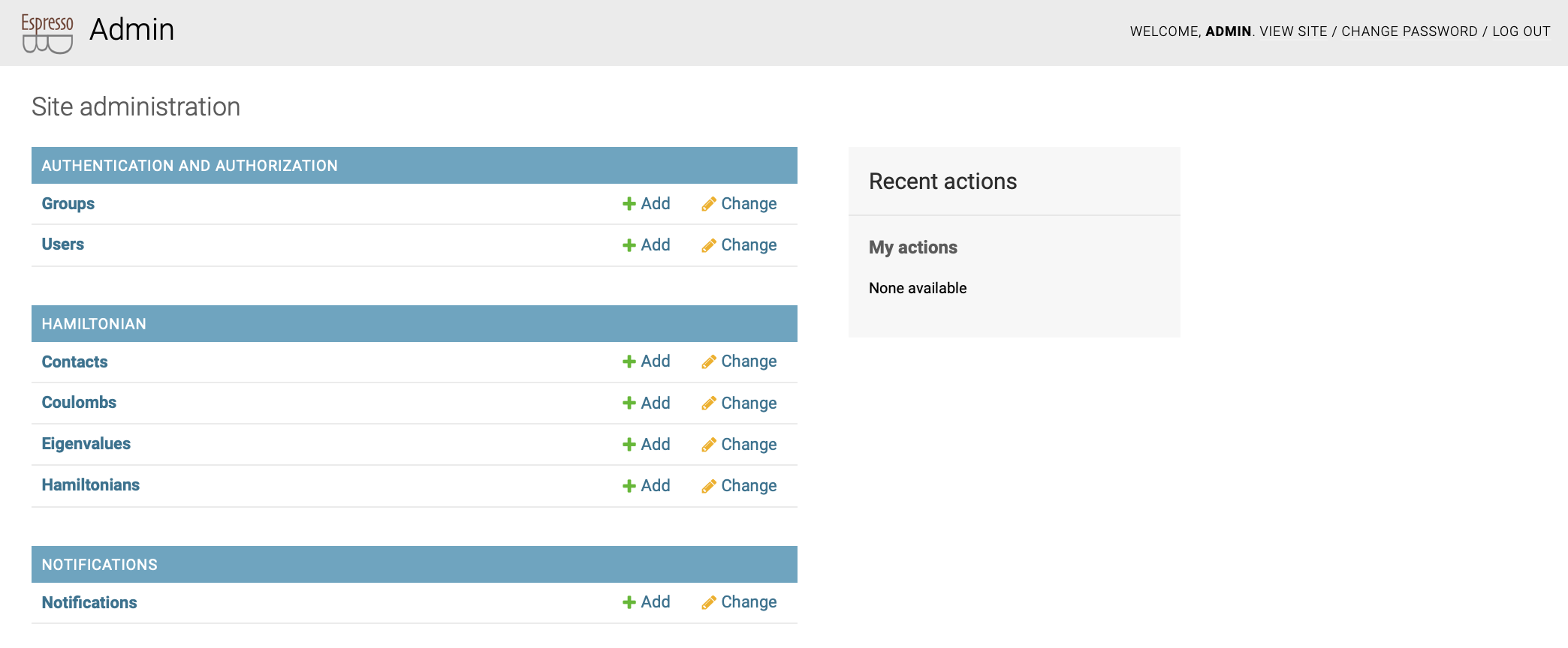 The home page