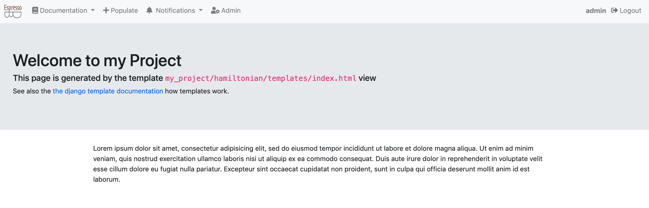 The new index page