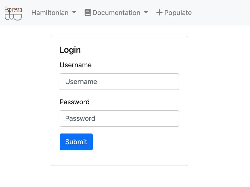 The login view